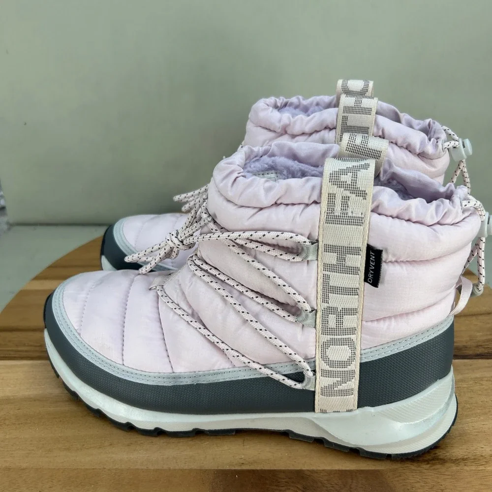 The North Face Womens ThermoBall Lace Up Waterproof Boots Pink NF0A5LWD Size 10